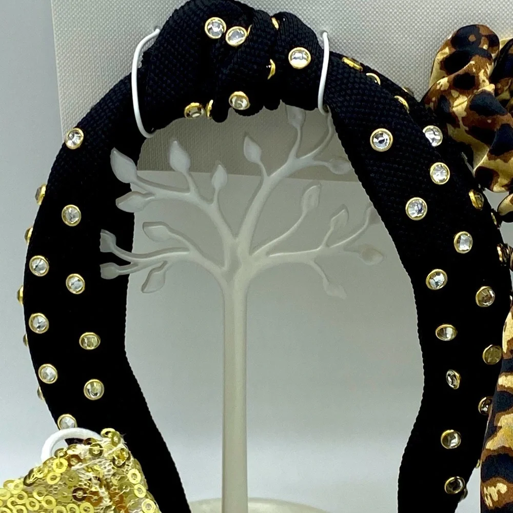 Gold Glitter Mask Set,Headband, Scrunchy NWT